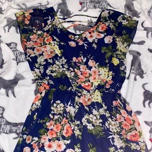 Navy Floral Dress